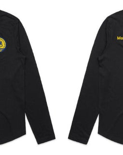 Women's black tee with logo