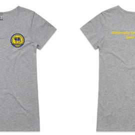 Grey v neck tee womens logo