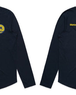 Womens navy tee with logo