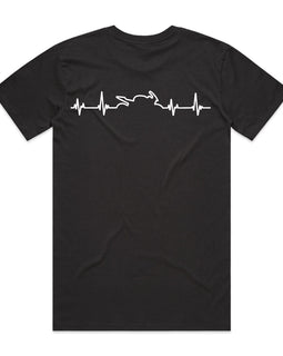 Mens tee - heartbeat and motorbike