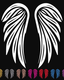 Image of wings in white with smaller wings in different colours underneath