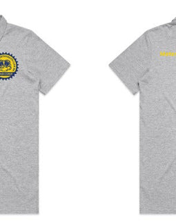 Grey polo with logo on front