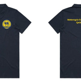 Blue navy polo with logo on front